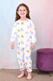 Kız Çocuk %100 Pamuk Pijama Takımı 1810-Pudra