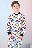 Erkek Çocuk/Bebek %100 Pamuk Pijama Takımı 1850-Lacivert