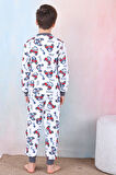 Erkek Çocuk/Bebek %100 Pamuk Pijama Takımı 1850-Füme