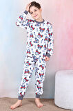 Erkek Çocuk/Bebek %100 Pamuk Pijama Takımı 1850-Füme