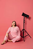 Büyük Beden Bambu İnterlok Rahat Kalıp Kadın Pijama Takımı 301752