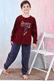 Yeni Sezon Sonbahar/Kış Erkek Çocuk Skate Desenli Polar Pijama Takımı 4515