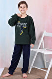 Yeni Sezon Sonbahar/Kış Erkek Çocuk Skate Desenli Polar Pijama Takımı 4515