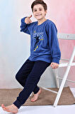 Yeni Sezon Sonbahar/Kış Erkek Çocuk Skate Desenli Polar Pijama Takımı 4515