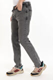 Erkek Denim Regular Fit Rahat Kalp Normal Bel Düz Paça Dört Mevsim Likralı Kot Pantolon 95505-Gri