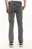 Erkek Denim Regular Fit Rahat Kalp Normal Bel Düz Paça Dört Mevsim Likralı Kot Pantolon 95505-Gri