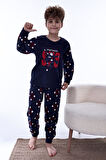 Yeni Sezon Sonbahar/Kış Erkek Çocuk Skate 8 Desenli Polar Pijama Takımı 4536