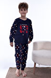 Yeni Sezon Sonbahar/Kış Erkek Çocuk Skate 8 Desenli Polar Pijama Takımı 4536