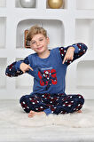 Yeni Sezon Sonbahar/Kış Erkek Çocuk Skate 8 Desenli Polar Pijama Takımı 4536