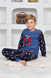 Yeni Sezon Sonbahar/Kış Erkek Çocuk Skate 8 Desenli Polar Pijama Takımı 4536