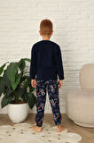 Yeni Stil Sonbahar/Kış Erkek Çocuk Uzay Figür Astronot Desen Polar Pijama Takımı 4565