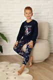 Yeni Stil Sonbahar/Kış Erkek Çocuk Uzay Figür Astronot Desen Polar Pijama Takımı 4565
