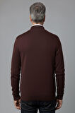 Erkek Orta Yaş ve Üzeri Triko Örgü Akrilik Fermuarlı Kışlık Baba Hırka 2062-Bordo