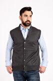 Erkek Orta Yaş ve Üzeri İnce Yün Triko Örgü Baba Yelek 5110