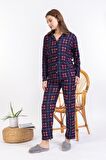 Yeni Sezon Düğmeli Süet Kadın Pijama Takımı 5503