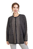 Yeni Sezon Kadın Triko Örgü Sıkı Dokuma Düğmeli Zincir Desenli Anne Kışlık Hırka 8086