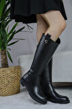 Kadın Milano Diz Boyu Çizme  siyah cilt