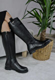 Kadın Milano Diz Boyu Çizme  siyah cilt