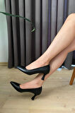 Kadın Sity Siyah cilt 6 cm İnce Topuklu Stiletto