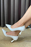 Kadın Samba Beyaz Rugan 7 cm Stiletto