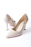 Kadın Fascino Krem Rugan Stiletto Topuklu Ayakkabı