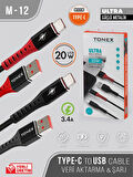 20W TYP-C Ultra Güçlü Metalik USB Kablo