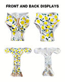 Yeniden Kullanılabilir Ayarlanabilir Köpek Bezi Pantolonu – Limon Yaprağı Desenli, Nefes Alabilen & Konforlu