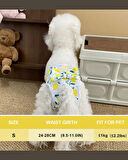 Yeniden Kullanılabilir Ayarlanabilir Köpek Bezi Pantolonu – Limon Yaprağı Desenli, Nefes Alabilen & Konforlu