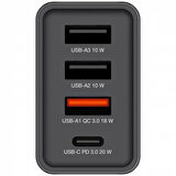 VERBATIM CHR-30EU1 30W 4 Bağlantı Noktalı USB Duvar Şarj Cihazı - Siyah