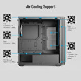 AEROCOOL D501A AE-D501A-BK GAMING MID-TOWER PC KASASI