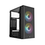 FRISBY FC-8970G 300W 2X RAINBOW FAN MINI TOWER GAMİNG SİYAH KASA