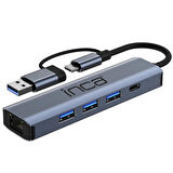 INCA IUTP-5T Gigabit USB Çoklayıcı USB 3.0,TYPEC Ethernet
