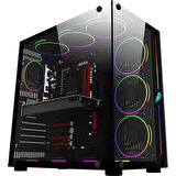 1ST PLAYER SP8 SİYAH 750W 80+ SILVER ATX 3.1 ARGB 7X12CM FAN TEMPERLİ CAM USB 3.0 ATX KASA