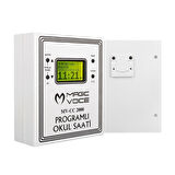 Magicvoice MV-CC2000 USB Duvar Tipi Programlı 20 Adet MP3 Formatı Zil / İstiklal Marşlı Akıllı Dijital Okul Saati (Çan Takılabilir)