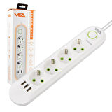Vea VA-21560 4'lü 3 USB'li 1.5 Metre Akım Korumalı Priz Beyaz