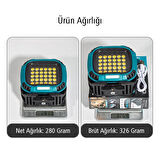 PowerMaster MX-W893 4000K - 7000K - Kırmızı 30 COB Ledli 30 Watt Çok Fonksiyonlu Çalışma Lambası (PowerBank)