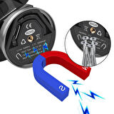 PowerMaster PM-24564 25 Watt USB - Type-C Girişli Cob Ledli Tek Yönlü 180 Derece Solar Çalışma Lambası