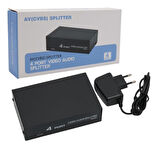 PowerMaster AV-104 4 Port AV CVBS RCA Video Audio Splitter Çoğaltıcı Dağıtıcı