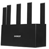 Everest EWR-X3000MBPS-V1 X3000Mbps Dualband 5*6dBi 1 Wan Port + 3 Lan Port Wi-Fi 6 Wisp+Ap+Repeater Destekli Kablosuz Wifi Router