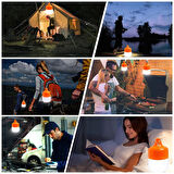 Ledx LN-OR100G 100 Watt TYPE-C Şarjlı Taşınabilir Asma Kancalı Kamp Çadır Lambası 6500K 1200mAh 3 Modlu ABS Malzeme