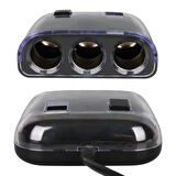 Olesson 1505 12-24V Çift USB Girişli 120W 80cm Kablolu 3'LÜ Araç Çakmak Çoklayıcı