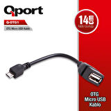 Qport Q-OTG1 15cm OTG=Micro USB çevirici