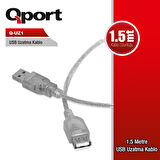 QportQ-UZ1 1,5m USB2.0 Uzatma kablosu