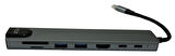 Inca ITPC-7  8'li USB Tip-C aliminyum Hub