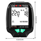 Powermaster (30V - 250V) Tam Ekran Soket Test Cihazı PM-20400