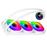 POWERBOOST 360mm DEEP PB-LCS-PI360-W ARGB Sıvı Soğutmalı AM5-1851p İşlemci Fanı Beyaz