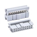 IDC-Soket 2.54 mm, no S/R, gri, Sel. Gold, 20-Pin