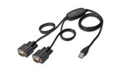Digitus USB 2.0  2 x RS232 (Seri) Çevirici Kablosu, 1.5 metre