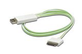 Digitus Senkronizasyon ve Şarj için FLUX CONNECT Işıklı Kablo, Apple Dock erkek  USB A erkek 0.90 metre, AWG28, beyaz renk, iPod, iPhone için ideal
