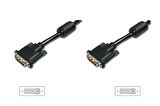 DVI Bağlantı Kablosu, DVI-D (24+1) Erkek  DVI-D (24+1) Erkek, 2x ferrit, 10 metre, UL, siyah renk 